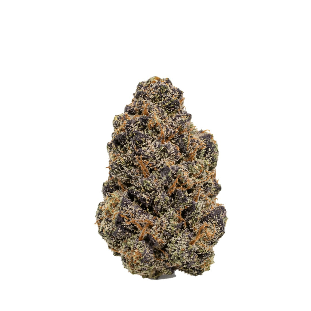 Black Runtz single nug on white, illustrative