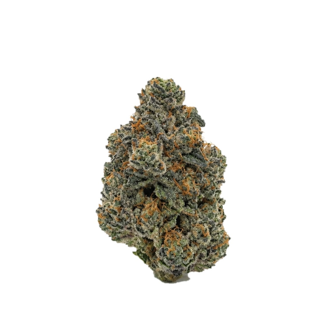 Blue Flame Gelato single nug on white, illustrative